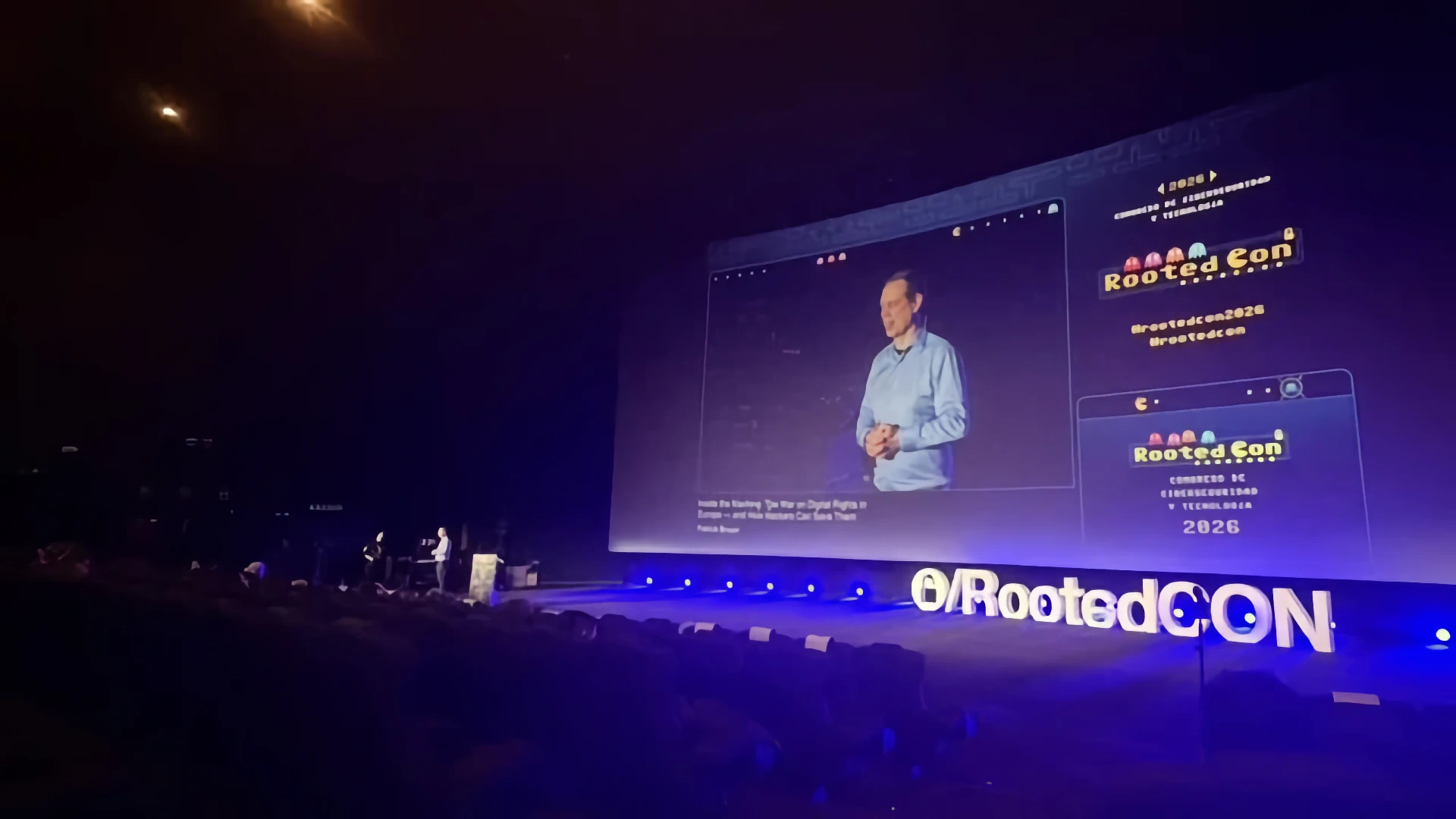 Patrick Breyer on the RootedCon 2026 stage