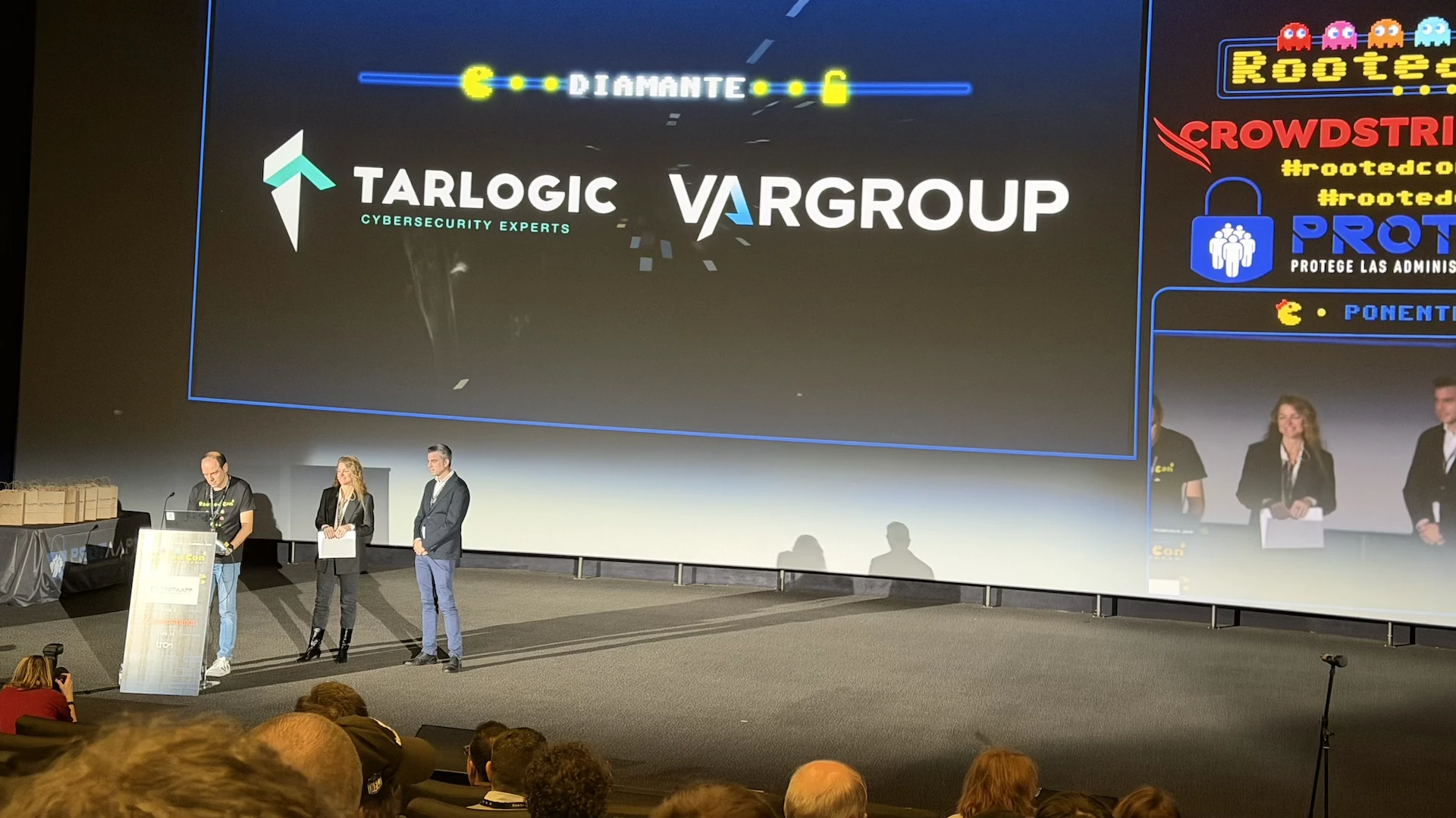 María Asunción and Josué on the RootedCon 2026 stage