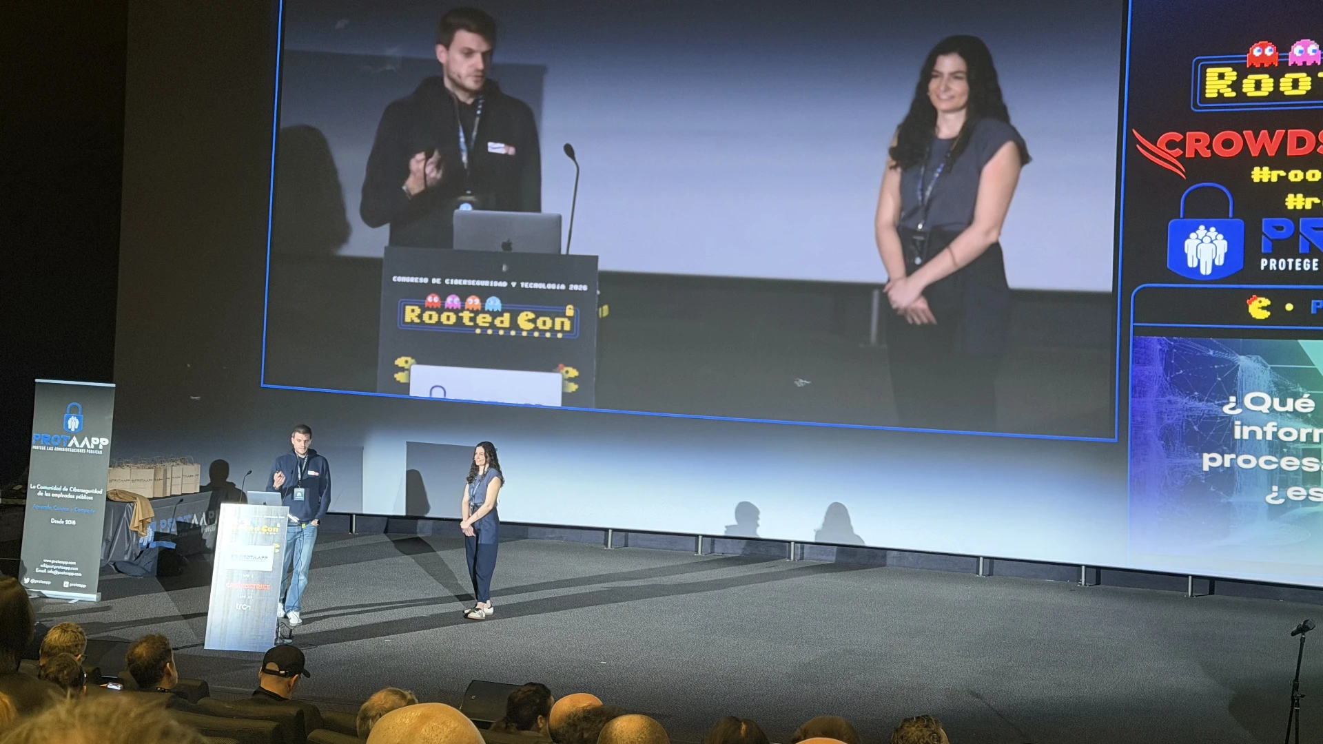 Laura and Pablo on the RootedCon 2026 stage