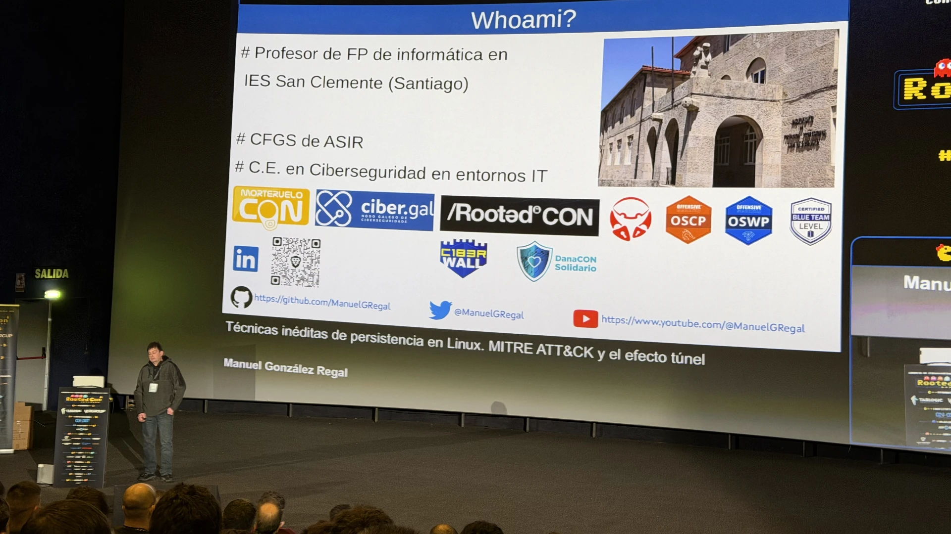 Manuel on the RootedCon 2026 stage