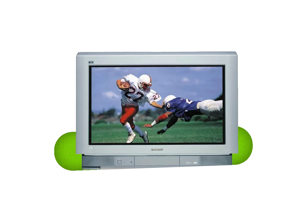 A widescreen CRT television